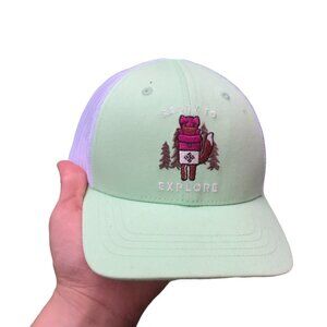 Vintage Columbia Embroidered Hat Mint White